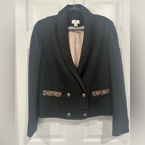 LOFT Ann Taylor Embellished Double Breasted Wool Blazer - Picture 1 of 6